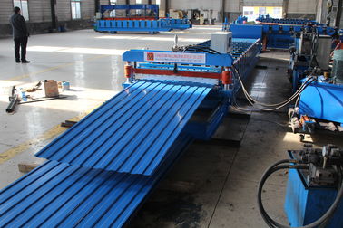 Low Noise Roof Roll Forming Machine Fast Speed 20-30m/Min None Stop Cutting